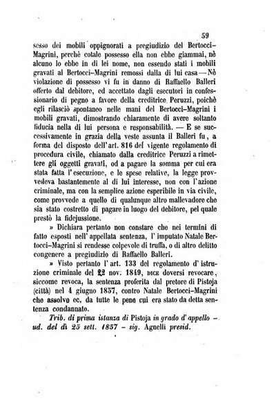 Giornale del Foro in cui si raccolgono le più importanti regiudicate dei supremi tribunali di Roma e dello Stato pontificio in materia civile