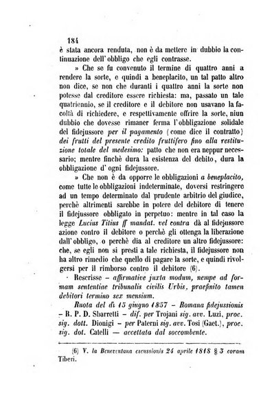 Giornale del Foro in cui si raccolgono le più importanti regiudicate dei supremi tribunali di Roma e dello Stato pontificio in materia civile