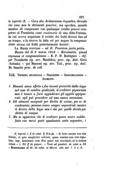 Giornale del Foro in cui si raccolgono le più importanti regiudicate dei supremi tribunali di Roma e dello Stato pontificio in materia civile