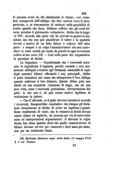 Giornale del Foro in cui si raccolgono le più importanti regiudicate dei supremi tribunali di Roma e dello Stato pontificio in materia civile