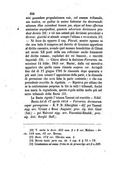 Giornale del Foro in cui si raccolgono le più importanti regiudicate dei supremi tribunali di Roma e dello Stato pontificio in materia civile