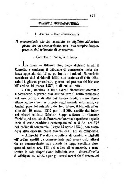 Giornale del Foro in cui si raccolgono le più importanti regiudicate dei supremi tribunali di Roma e dello Stato pontificio in materia civile