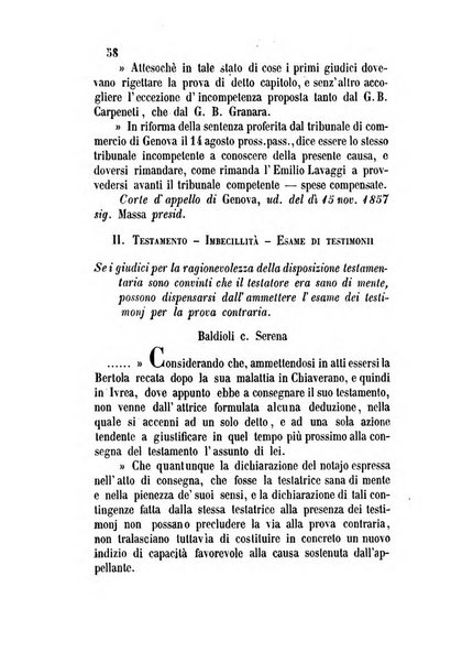 Giornale del Foro in cui si raccolgono le più importanti regiudicate dei supremi tribunali di Roma e dello Stato pontificio in materia civile