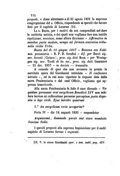 Giornale del Foro in cui si raccolgono le più importanti regiudicate dei supremi tribunali di Roma e dello Stato pontificio in materia civile