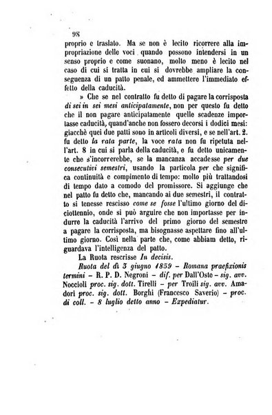 Giornale del Foro in cui si raccolgono le più importanti regiudicate dei supremi tribunali di Roma e dello Stato pontificio in materia civile