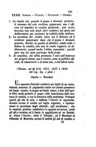 Giornale del Foro in cui si raccolgono le più importanti regiudicate dei supremi tribunali di Roma e dello Stato pontificio in materia civile