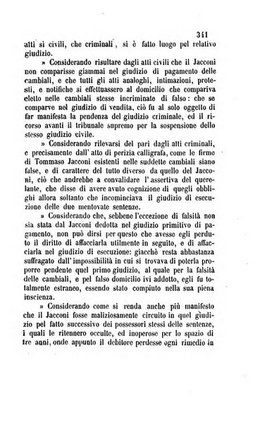 Giornale del Foro in cui si raccolgono le più importanti regiudicate dei supremi tribunali di Roma e dello Stato pontificio in materia civile