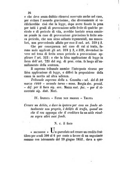 Giornale del Foro in cui si raccolgono le più importanti regiudicate dei supremi tribunali di Roma e dello Stato pontificio in materia civile