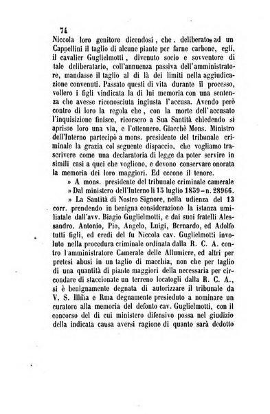 Giornale del Foro in cui si raccolgono le più importanti regiudicate dei supremi tribunali di Roma e dello Stato pontificio in materia civile