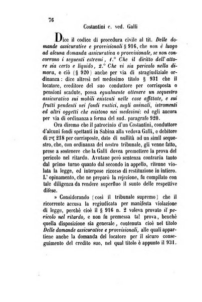 Giornale del Foro in cui si raccolgono le più importanti regiudicate dei supremi tribunali di Roma e dello Stato pontificio in materia civile