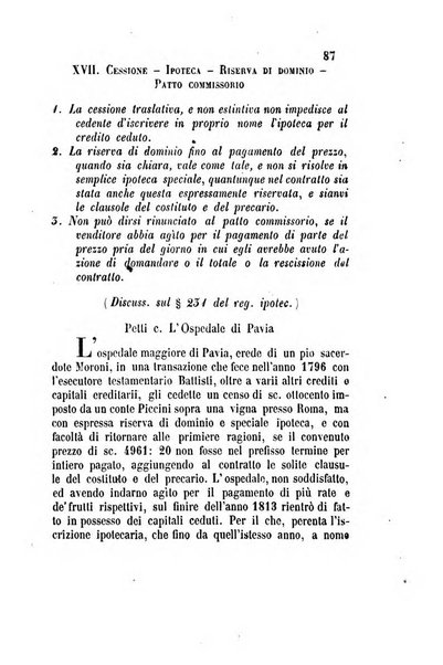 Giornale del Foro in cui si raccolgono le più importanti regiudicate dei supremi tribunali di Roma e dello Stato pontificio in materia civile