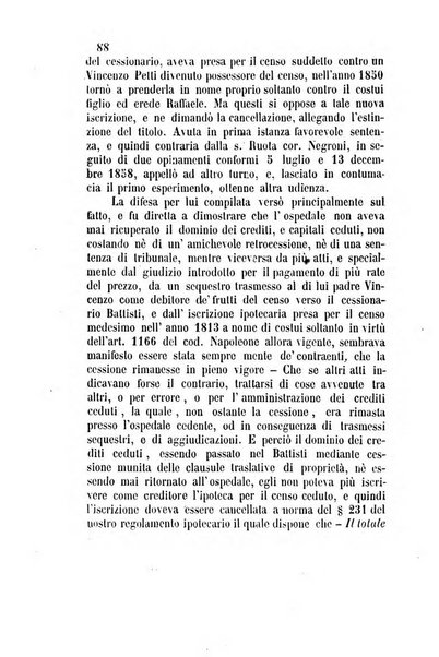 Giornale del Foro in cui si raccolgono le più importanti regiudicate dei supremi tribunali di Roma e dello Stato pontificio in materia civile