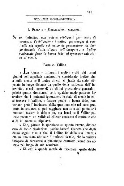 Giornale del Foro in cui si raccolgono le più importanti regiudicate dei supremi tribunali di Roma e dello Stato pontificio in materia civile