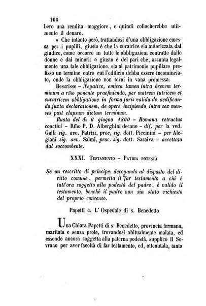 Giornale del Foro in cui si raccolgono le più importanti regiudicate dei supremi tribunali di Roma e dello Stato pontificio in materia civile