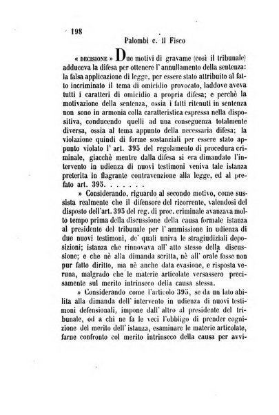 Giornale del Foro in cui si raccolgono le più importanti regiudicate dei supremi tribunali di Roma e dello Stato pontificio in materia civile