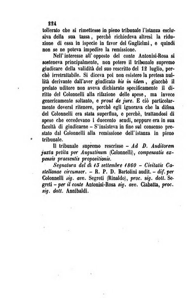 Giornale del Foro in cui si raccolgono le più importanti regiudicate dei supremi tribunali di Roma e dello Stato pontificio in materia civile