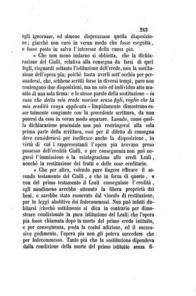 Giornale del Foro in cui si raccolgono le più importanti regiudicate dei supremi tribunali di Roma e dello Stato pontificio in materia civile