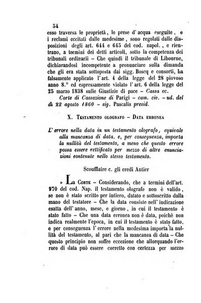 Giornale del Foro in cui si raccolgono le più importanti regiudicate dei supremi tribunali di Roma e dello Stato pontificio in materia civile