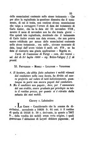 Giornale del Foro in cui si raccolgono le più importanti regiudicate dei supremi tribunali di Roma e dello Stato pontificio in materia civile