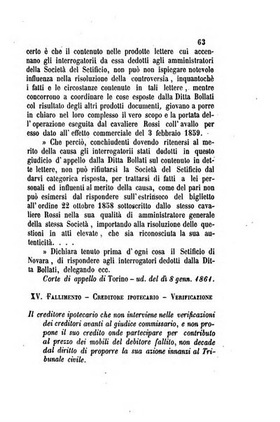 Giornale del Foro in cui si raccolgono le più importanti regiudicate dei supremi tribunali di Roma e dello Stato pontificio in materia civile