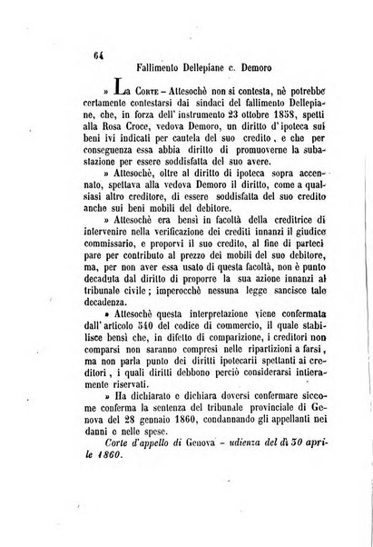 Giornale del Foro in cui si raccolgono le più importanti regiudicate dei supremi tribunali di Roma e dello Stato pontificio in materia civile