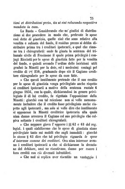 Giornale del Foro in cui si raccolgono le più importanti regiudicate dei supremi tribunali di Roma e dello Stato pontificio in materia civile