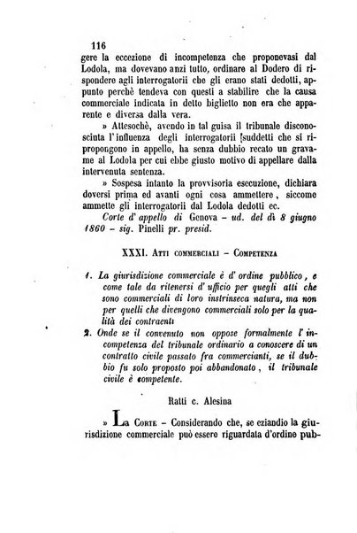 Giornale del Foro in cui si raccolgono le più importanti regiudicate dei supremi tribunali di Roma e dello Stato pontificio in materia civile