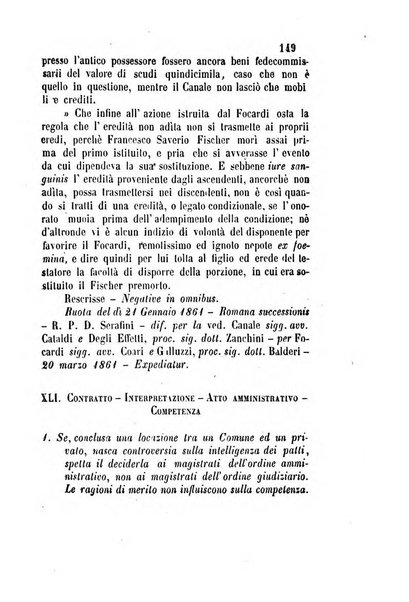 Giornale del Foro in cui si raccolgono le più importanti regiudicate dei supremi tribunali di Roma e dello Stato pontificio in materia civile