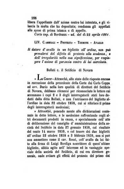 Giornale del Foro in cui si raccolgono le più importanti regiudicate dei supremi tribunali di Roma e dello Stato pontificio in materia civile