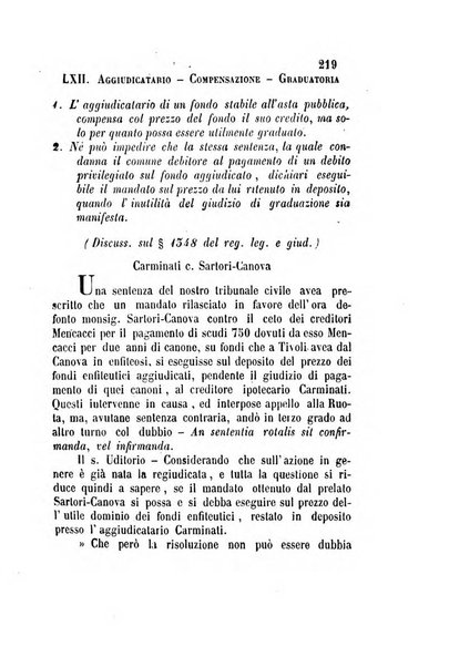 Giornale del Foro in cui si raccolgono le più importanti regiudicate dei supremi tribunali di Roma e dello Stato pontificio in materia civile