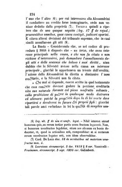 Giornale del Foro in cui si raccolgono le più importanti regiudicate dei supremi tribunali di Roma e dello Stato pontificio in materia civile