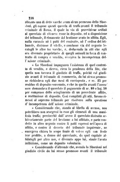 Giornale del Foro in cui si raccolgono le più importanti regiudicate dei supremi tribunali di Roma e dello Stato pontificio in materia civile