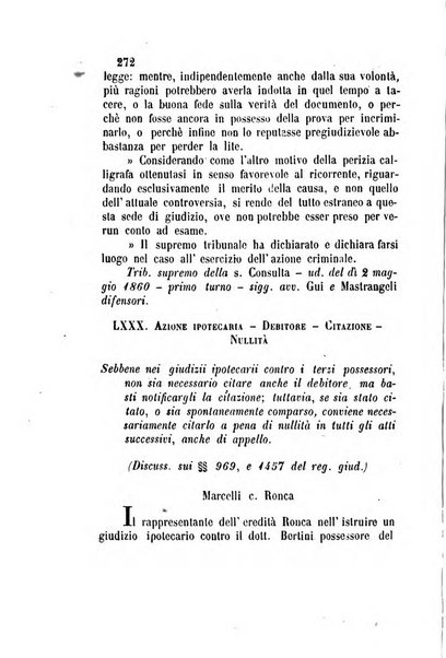 Giornale del Foro in cui si raccolgono le più importanti regiudicate dei supremi tribunali di Roma e dello Stato pontificio in materia civile