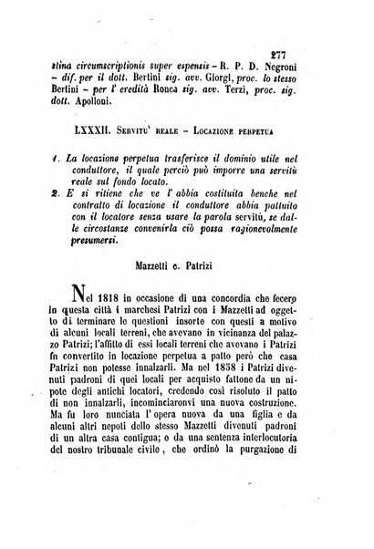 Giornale del Foro in cui si raccolgono le più importanti regiudicate dei supremi tribunali di Roma e dello Stato pontificio in materia civile