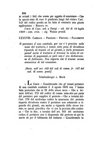 Giornale del Foro in cui si raccolgono le più importanti regiudicate dei supremi tribunali di Roma e dello Stato pontificio in materia civile