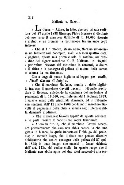 Giornale del Foro in cui si raccolgono le più importanti regiudicate dei supremi tribunali di Roma e dello Stato pontificio in materia civile