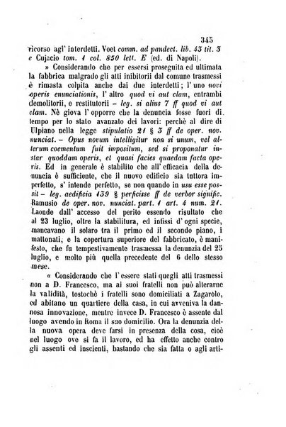 Giornale del Foro in cui si raccolgono le più importanti regiudicate dei supremi tribunali di Roma e dello Stato pontificio in materia civile