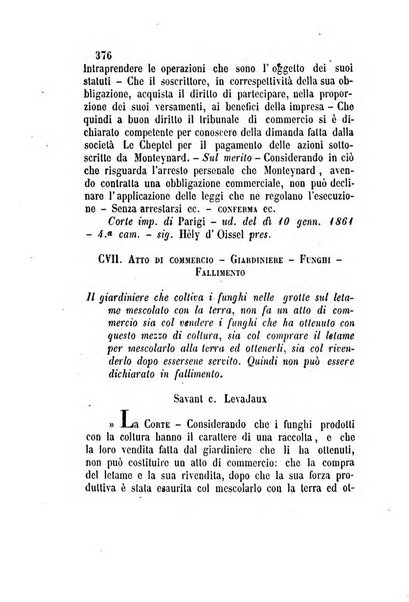 Giornale del Foro in cui si raccolgono le più importanti regiudicate dei supremi tribunali di Roma e dello Stato pontificio in materia civile