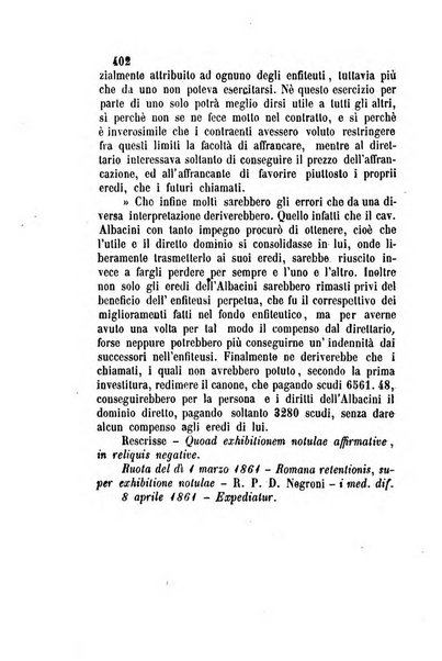 Giornale del Foro in cui si raccolgono le più importanti regiudicate dei supremi tribunali di Roma e dello Stato pontificio in materia civile