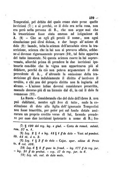 Giornale del Foro in cui si raccolgono le più importanti regiudicate dei supremi tribunali di Roma e dello Stato pontificio in materia civile