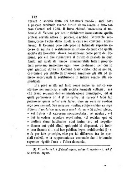 Giornale del Foro in cui si raccolgono le più importanti regiudicate dei supremi tribunali di Roma e dello Stato pontificio in materia civile