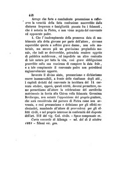 Giornale del Foro in cui si raccolgono le più importanti regiudicate dei supremi tribunali di Roma e dello Stato pontificio in materia civile