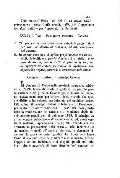 Giornale del Foro in cui si raccolgono le più importanti regiudicate dei supremi tribunali di Roma e dello Stato pontificio in materia civile