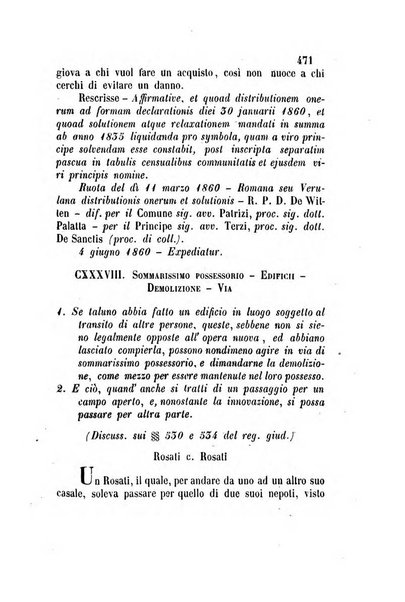 Giornale del Foro in cui si raccolgono le più importanti regiudicate dei supremi tribunali di Roma e dello Stato pontificio in materia civile