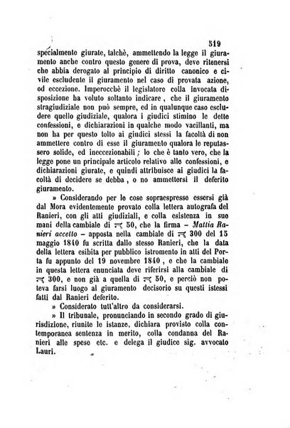 Giornale del Foro in cui si raccolgono le più importanti regiudicate dei supremi tribunali di Roma e dello Stato pontificio in materia civile