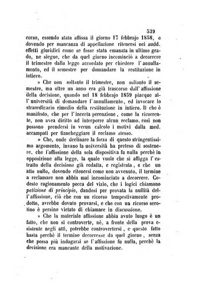 Giornale del Foro in cui si raccolgono le più importanti regiudicate dei supremi tribunali di Roma e dello Stato pontificio in materia civile