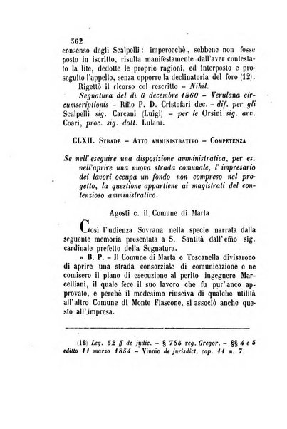 Giornale del Foro in cui si raccolgono le più importanti regiudicate dei supremi tribunali di Roma e dello Stato pontificio in materia civile