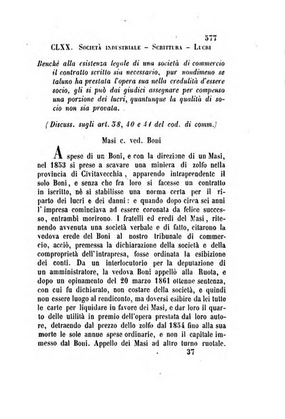 Giornale del Foro in cui si raccolgono le più importanti regiudicate dei supremi tribunali di Roma e dello Stato pontificio in materia civile