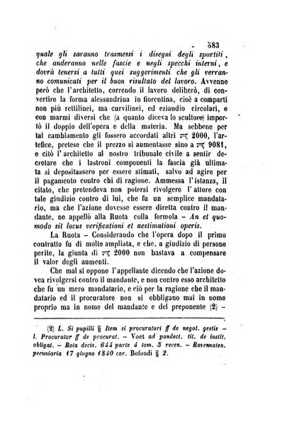 Giornale del Foro in cui si raccolgono le più importanti regiudicate dei supremi tribunali di Roma e dello Stato pontificio in materia civile