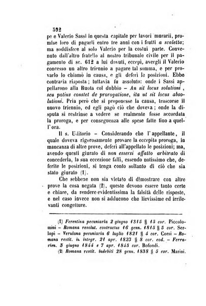 Giornale del Foro in cui si raccolgono le più importanti regiudicate dei supremi tribunali di Roma e dello Stato pontificio in materia civile